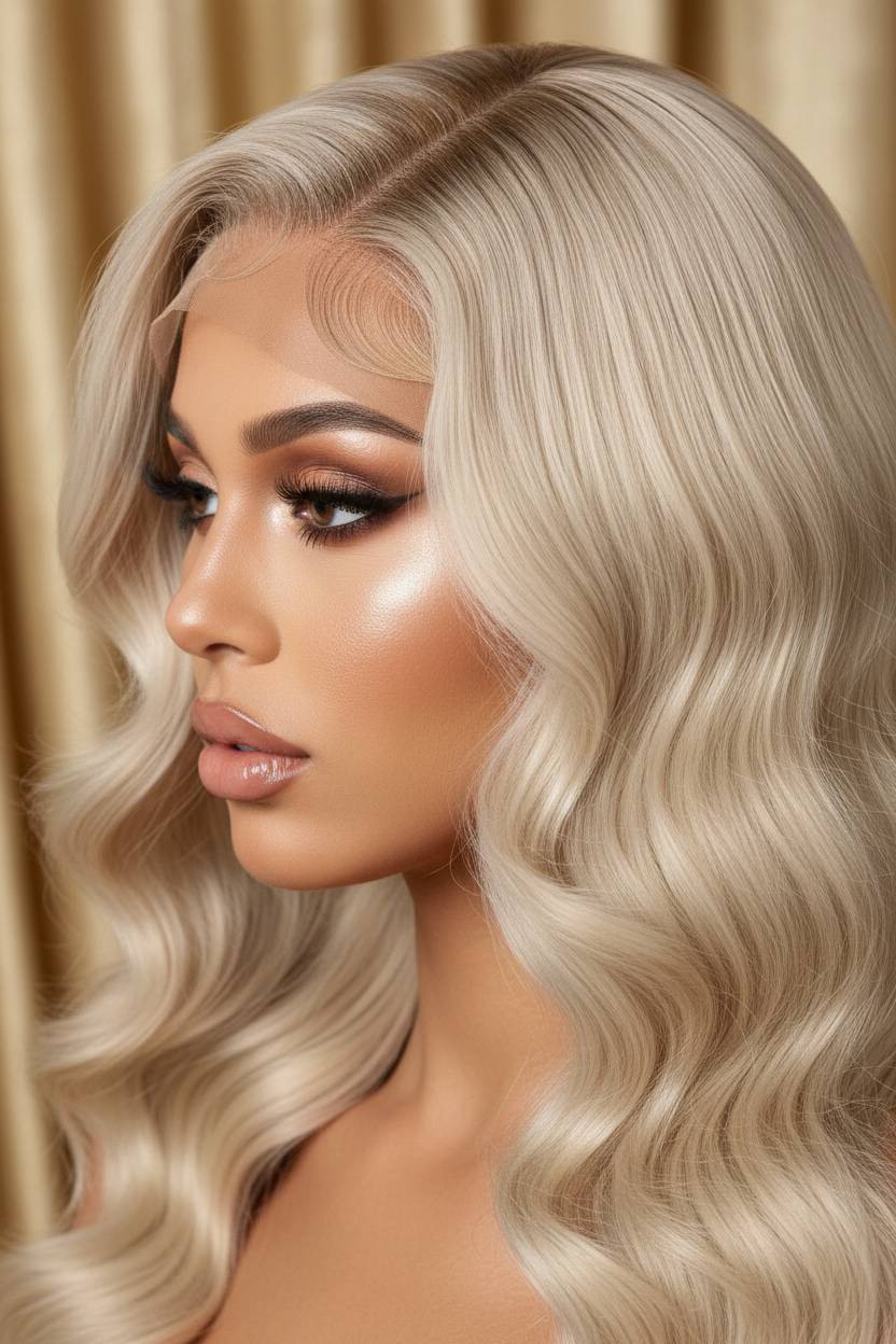 Roxya Beauty Hair Collection #354 Perruque Blonde Ondulée Lace Front 613 Body Wave - 22 à 40 Pouces 13x4