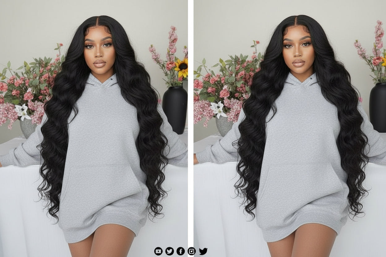 Roxya Beauty hair collection #254 Vague de corps dentelle avant perruques cheveux humains 13x4 cheveux humains pré plumé vague de corps frontale