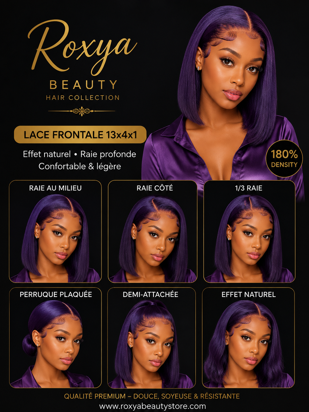 Roxya Beauty Hair Collection

Découvrez notre magnifique perruque bob violette avec lace frontale 13x4x1 au style chic et moderne.